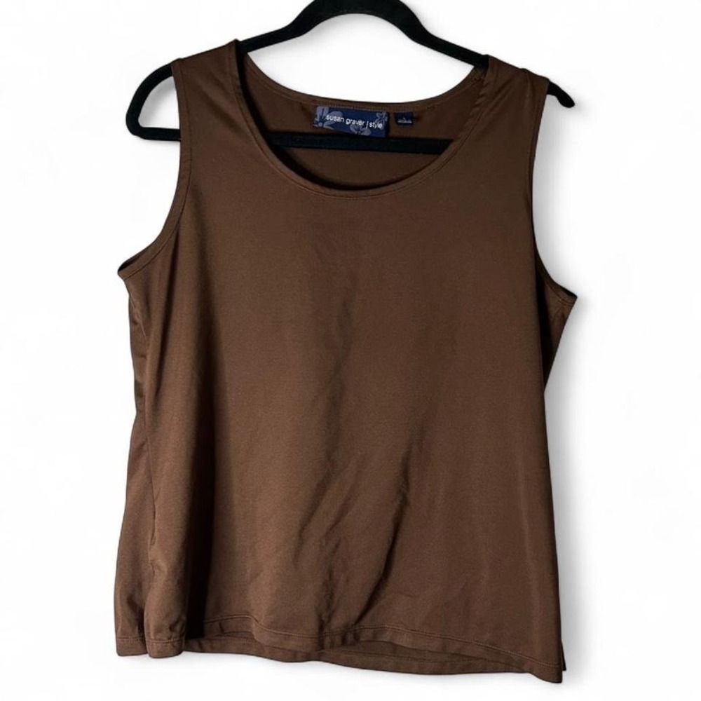 Susan Graver Sleeveless Brown Tank Top